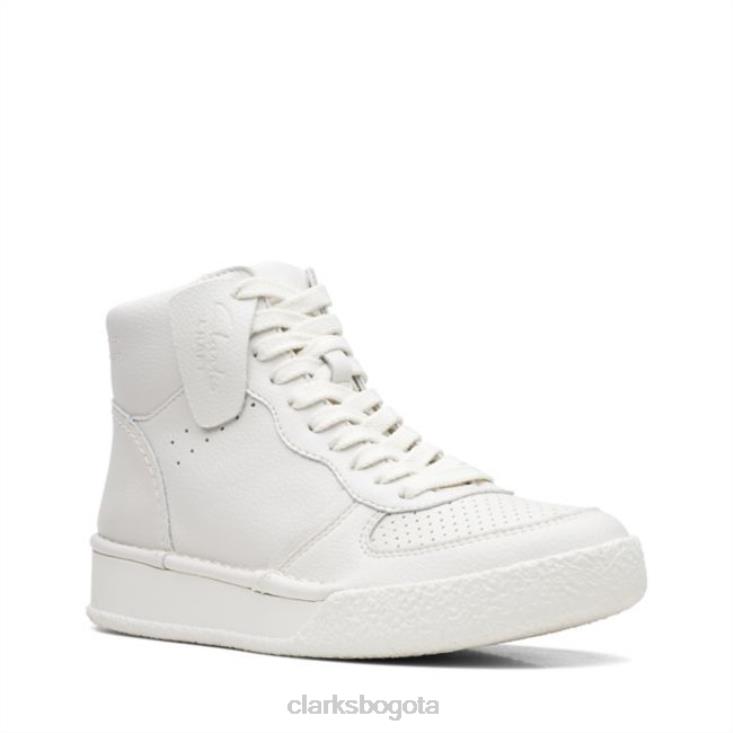 Clarks 0DX8L6009 Taza artesanal de cuero blanco clarks mid unisexo cuero blanco