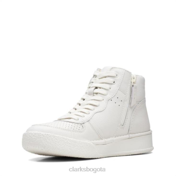 Clarks 0DX8L6009 Taza artesanal de cuero blanco clarks mid unisexo cuero blanco