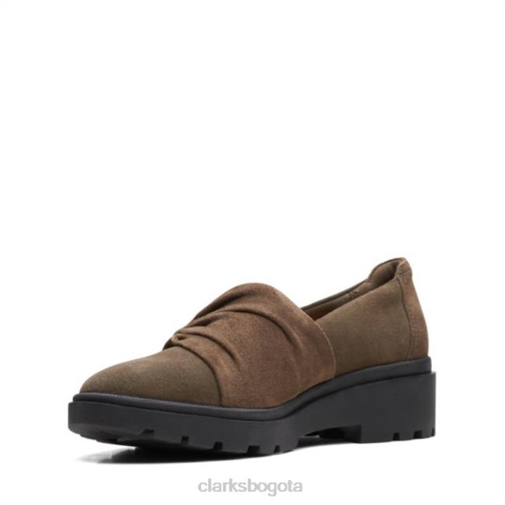 Clarks 0DX8L6019 ante oliva oscuro clarks calla style ante oliva oscuro mujer ante oliva oscuro