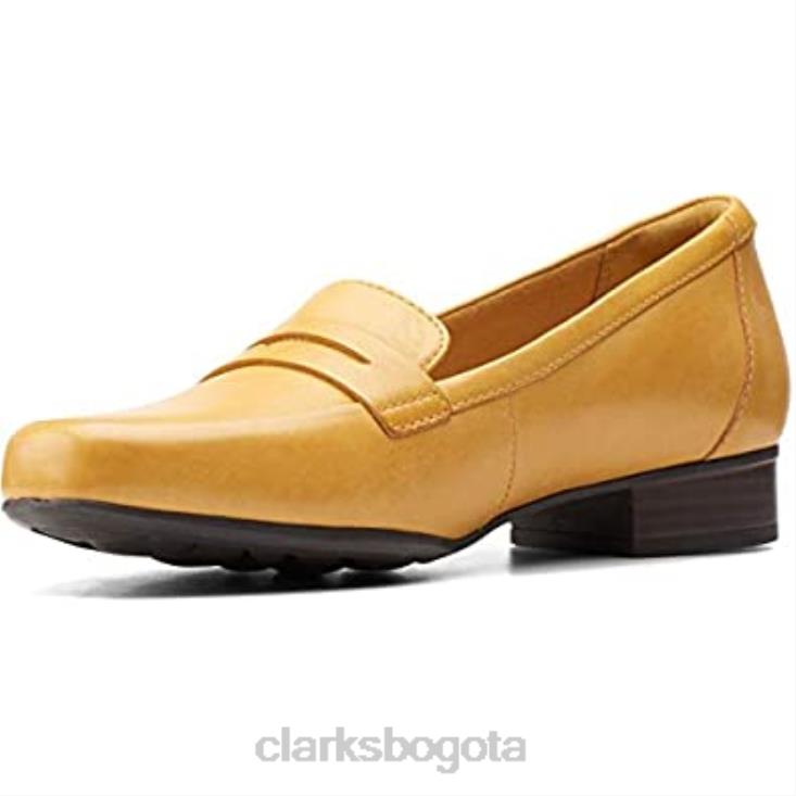 Clarks 0DX8L602 Mocasines Clarks Juliet Coast para mujer de piel baja color amarillo mujer cuero amarillo