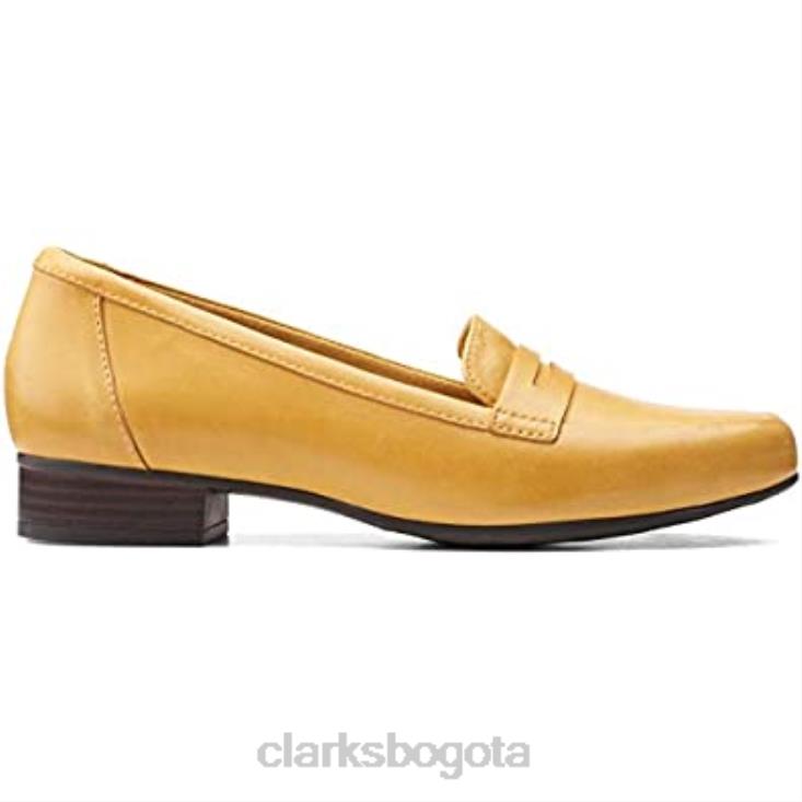 Clarks 0DX8L602 Mocasines Clarks Juliet Coast para mujer de piel baja color amarillo mujer cuero amarillo