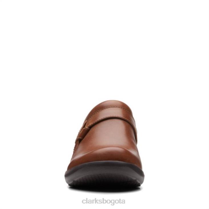 Clarks 0DX8L6023 angie mist cuero tostado oscuro clarks cuero tostado oscuro mujer cuero bronceado oscuro