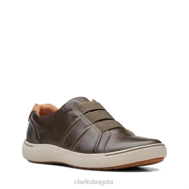 Clarks 0DX8L6028 nalle facilidad de cuero oliva oscuro clarks de cuero oliva oscuro mujer cuero oliva oscuro