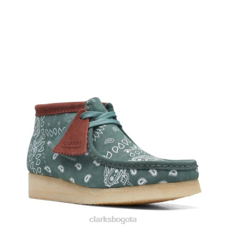 Clarks 0DX8L6038 bota wallabee paisley verde paisley verde clarks unisexo paisley verde