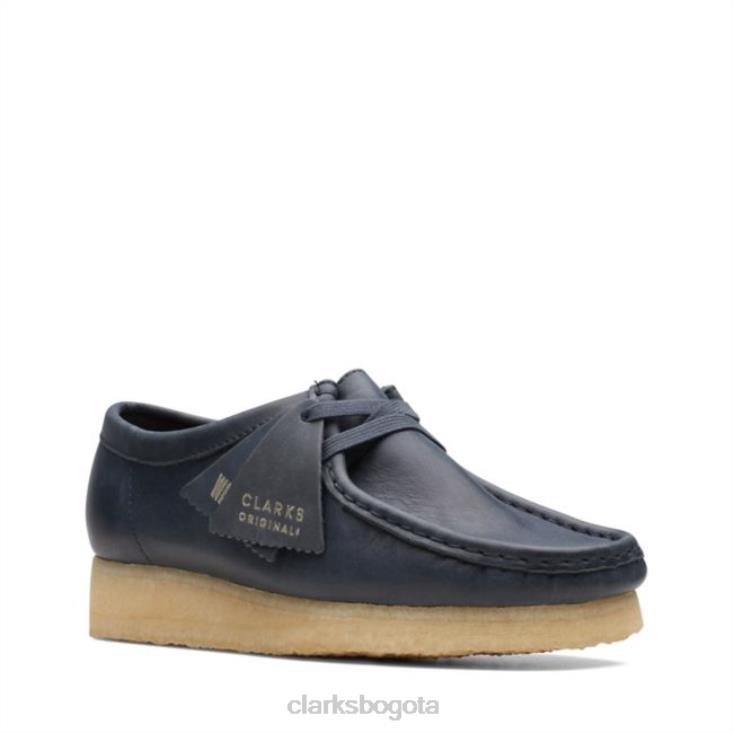 Clarks 0DX8L6040 clarks wallabee de cuero azul marino unisexo cuero azul marino