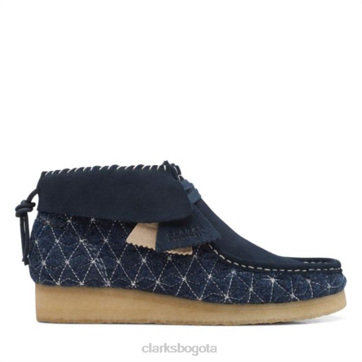 Clarks 0DX8L6059 botas clarks wallabee azul marino sashiko unisexo sashiko azul marino