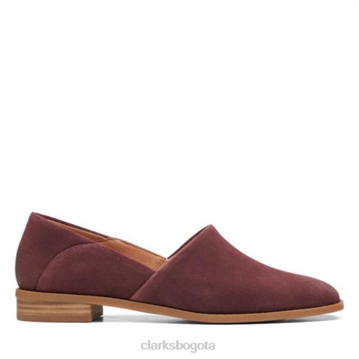 Clarks 0DX8L6091 ante burdeos clarks pure belle ante burdeos mujer ante burdeos