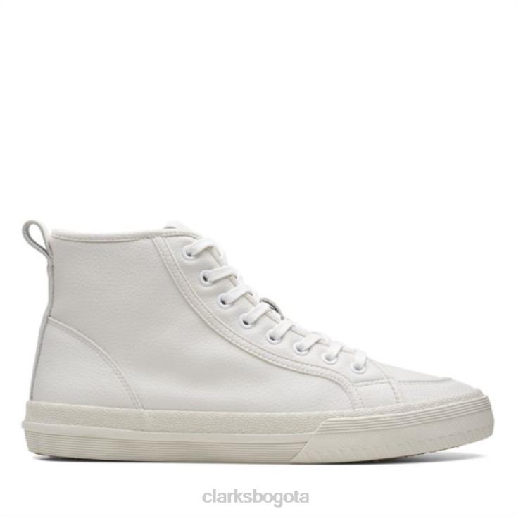 Clarks 0DX8L6116 cuero blanco roxby hi cuero blanco clarks mujer cuero blanco