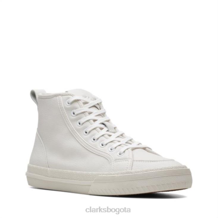 Clarks 0DX8L6116 cuero blanco roxby hi cuero blanco clarks mujer cuero blanco