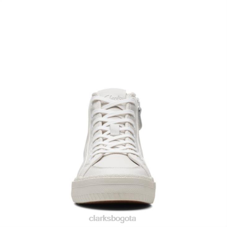 Clarks 0DX8L6116 cuero blanco roxby hi cuero blanco clarks mujer cuero blanco