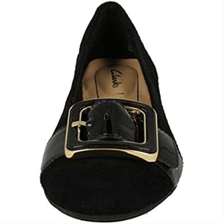 Clarks 0DX8L612 zapatos negros de tacón bajo para mujer rosabella faye clarks unisexo negro