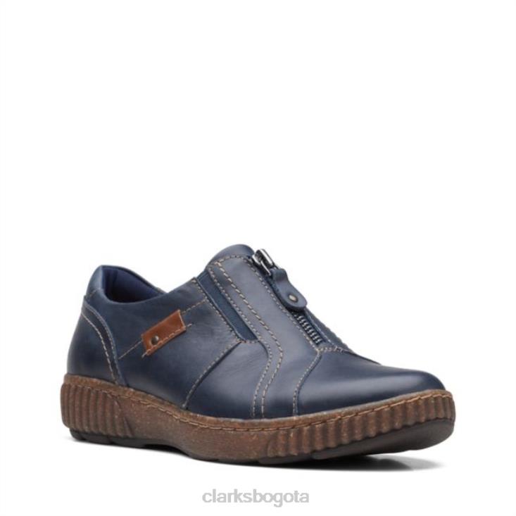 Clarks 0DX8L6123 cuero azul marino clarks magnolia zip cuero azul marino mujer cuero azul marino