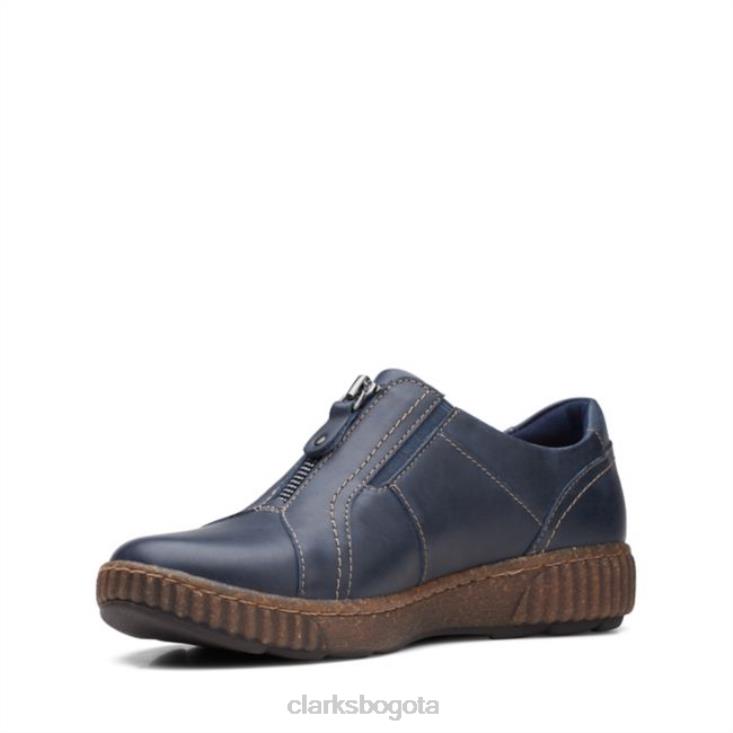 Clarks 0DX8L6123 cuero azul marino clarks magnolia zip cuero azul marino mujer cuero azul marino