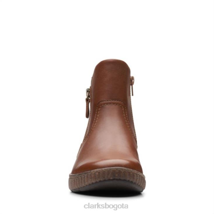 Clarks 0DX8L6139 cuero tostado oscuro clarks magnolia haley cuero tostado oscuro mujer cuero bronceado oscuro