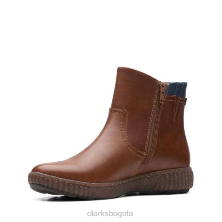 Clarks 0DX8L6139 cuero tostado oscuro clarks magnolia haley cuero tostado oscuro mujer cuero bronceado oscuro