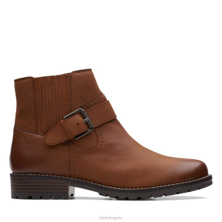 Clarks 0DX8L6141 clarkwellstrap cuero tostado oscuro clarks cuero tostado oscuro mujer cuero bronceado oscuro