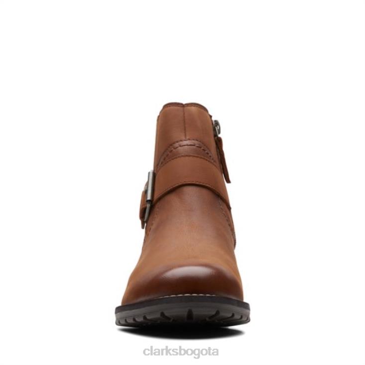Clarks 0DX8L6141 clarkwellstrap cuero tostado oscuro clarks cuero tostado oscuro mujer cuero bronceado oscuro
