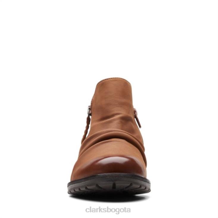 Clarks 0DX8L6142 clarkwell zip cuero tostado oscuro clarks de cuero tostado oscuro mujer cuero bronceado oscuro