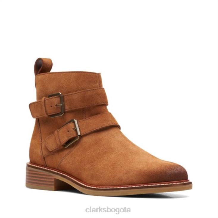 Clarks 0DX8L6146 hebilla de colonia clarks ante tostado oscuro ante tostado oscuro mujer gamuza bronceada oscura