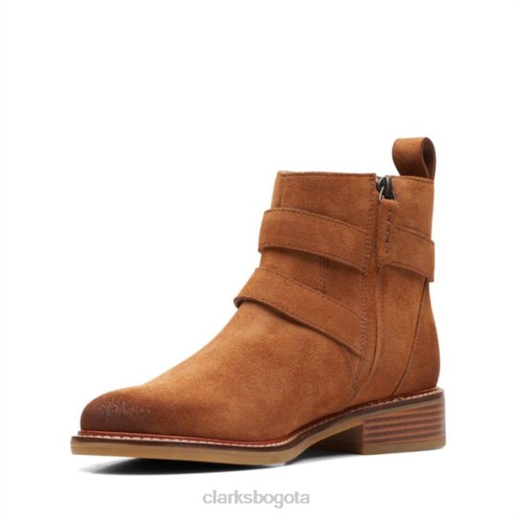 Clarks 0DX8L6146 hebilla de colonia clarks ante tostado oscuro ante tostado oscuro mujer gamuza bronceada oscura