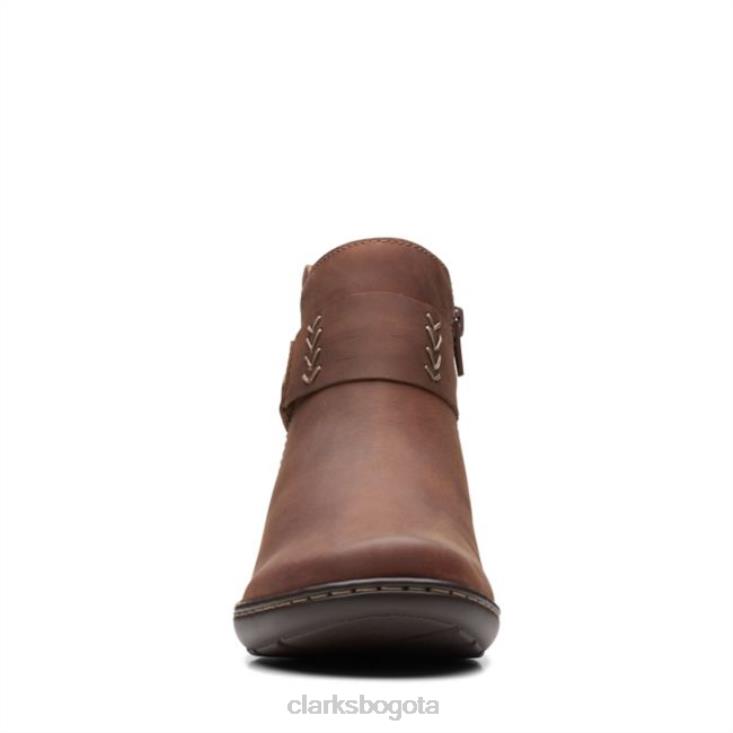 Clarks 0DX8L6147 cuero tostado oscuro clarks cora rae cuero tostado oscuro mujer cuero bronceado oscuro