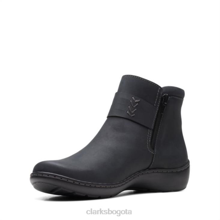 Clarks 0DX8L6148 clarks de cuero negro cora rae cuero negro mujer cuero negro