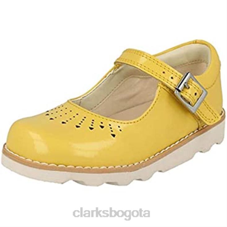 Clarks 0DX8L617 mocasines clarks yel low yel low charol Crown Jump K para mujer mujer charol amarillo amarillo