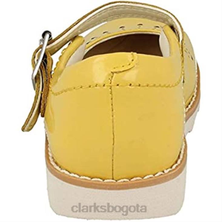 Clarks 0DX8L617 mocasines clarks yel low yel low charol Crown Jump K para mujer mujer charol amarillo amarillo