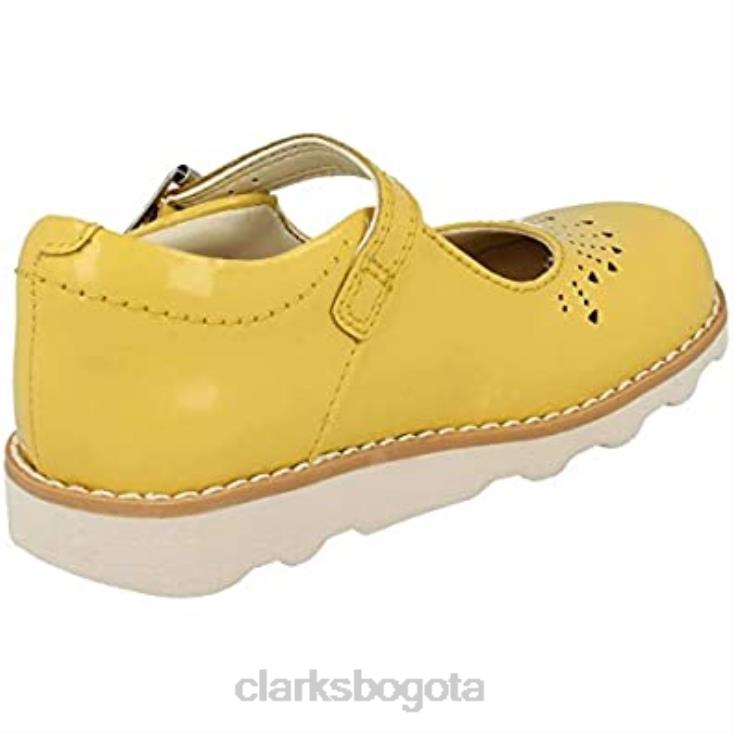 Clarks 0DX8L617 mocasines clarks yel low yel low charol Crown Jump K para mujer mujer charol amarillo amarillo
