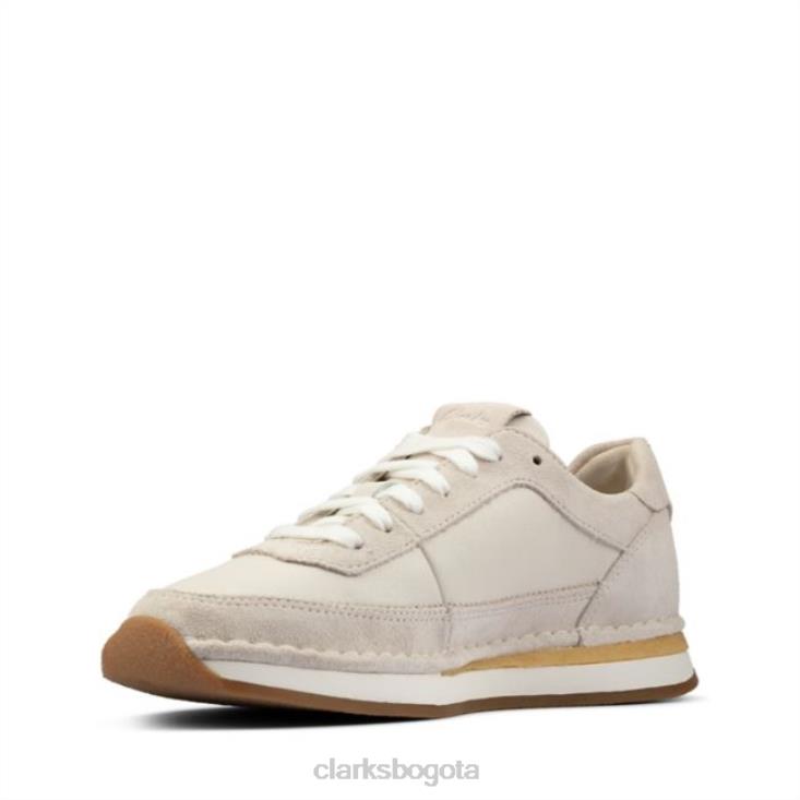 Clarks 0DX8L6178 clarks craft run encaje ante blanco ante blanco unisexo gamuza blanca