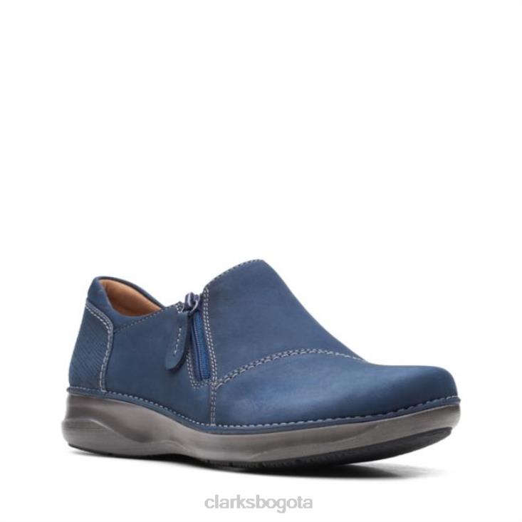 Clarks 0DX8L6182 Appley Zip nubuck azul marino nubuck azul marino clarks mujer nubuck azul marino