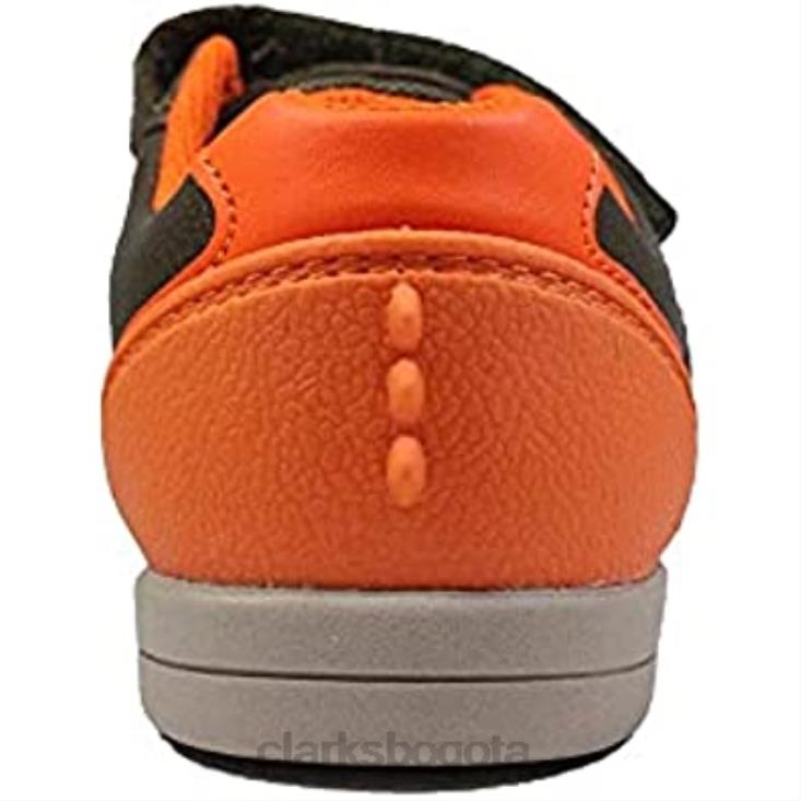 Clarks 0DX8L62 zapatos rex play para niño de cuero verde caqui con cinta adhesiva para niños clarks niños
