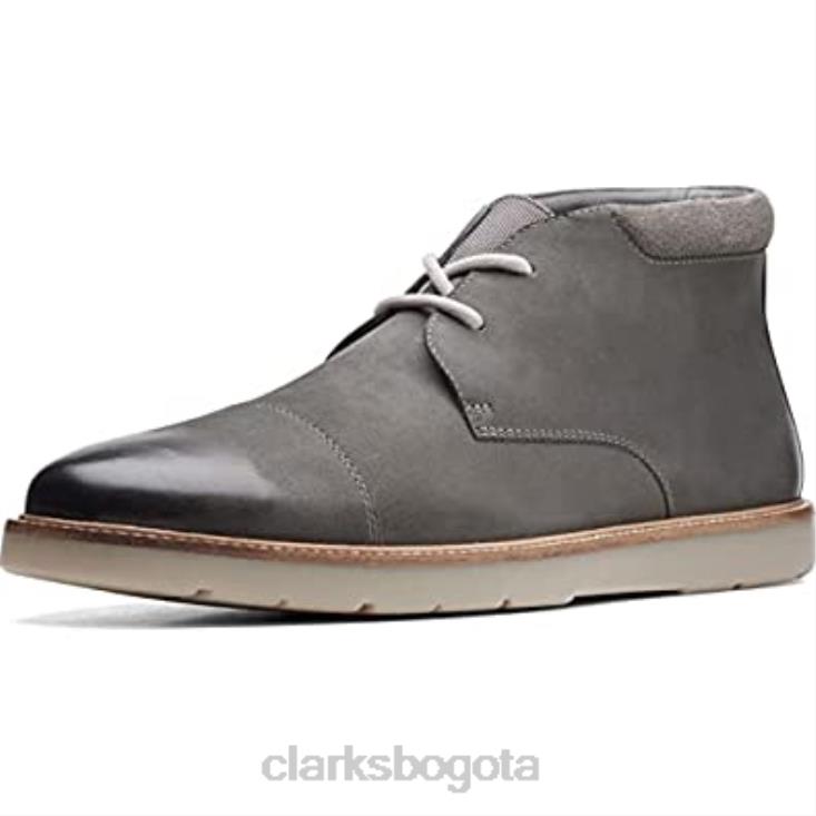 Clarks 0DX8L620 botas chukka grandtop de hombre de nobuk gris clarks hombres nubuck gris