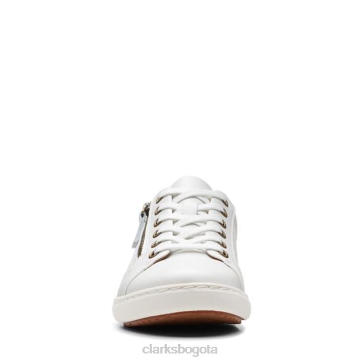 Clarks 0DX8L6203 cuero blanco clarks nalle encaje cuero blanco mujer cuero blanco