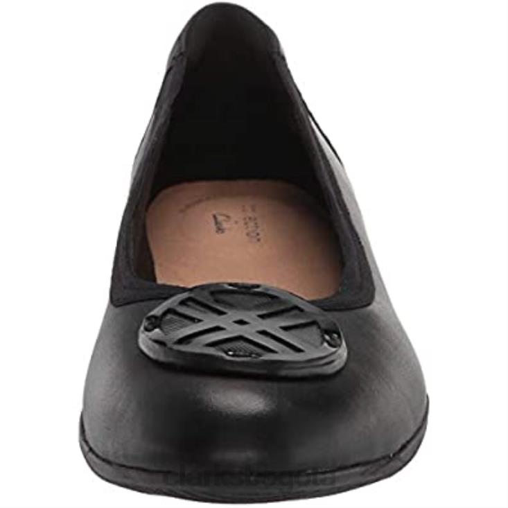 Clarks 0DX8L621 bailarina baja sara wil mujer clarks cuero negro mujer cuero negro