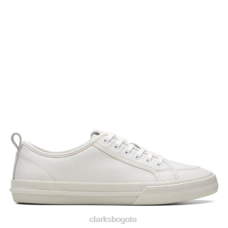 Clarks 0DX8L6232 cuero blanco roto clarks roxby encaje cuero blanco roto mujer cuero blanco roto