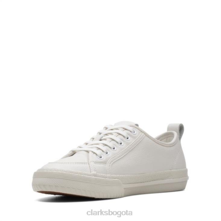 Clarks 0DX8L6232 cuero blanco roto clarks roxby encaje cuero blanco roto mujer cuero blanco roto