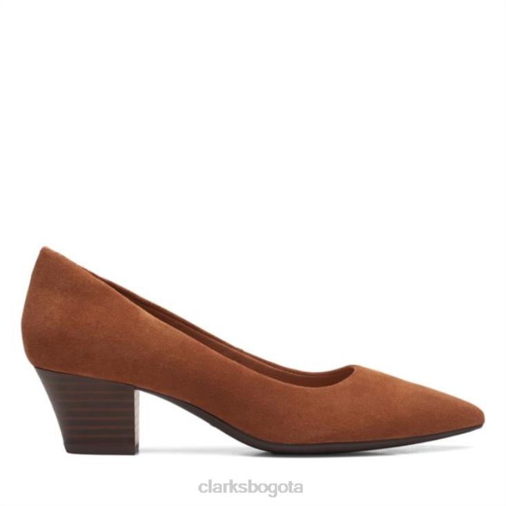Clarks 0DX8L6236 clarks de gamuza color canela oscuro teresa step mujer gamuza bronceada oscura