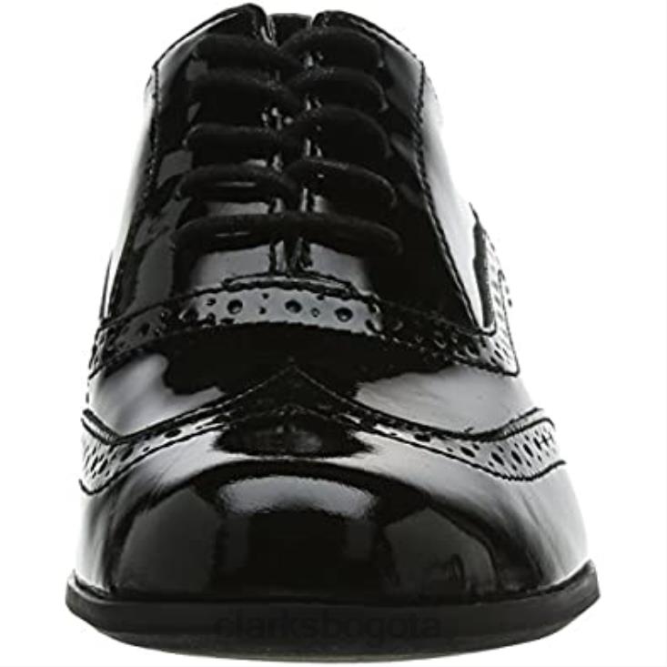 Clarks 0DX8L624 Derbys de roble hamble de charol negro para mujer de Clarks mujer charol negro