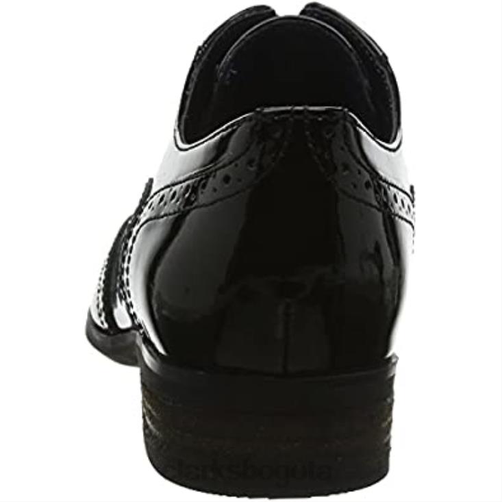 Clarks 0DX8L624 Derbys de roble hamble de charol negro para mujer de Clarks mujer charol negro