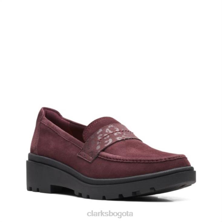 Clarks 0DX8L6244 ante burdeos calla facilidad clarks ante burdeos mujer ante burdeos