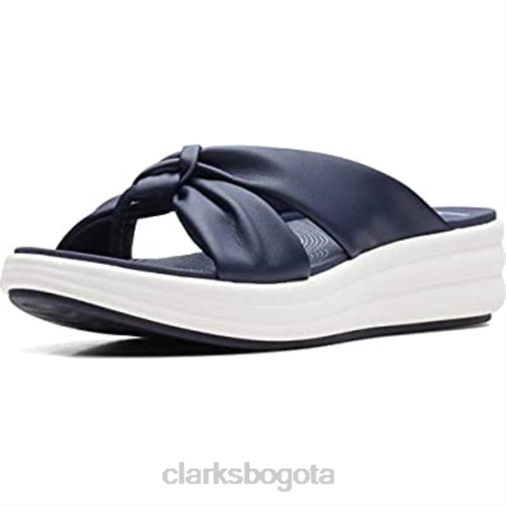 Clarks 0DX8L626 Sandalia clarks drift ave con cuña para mujer azul marino oscuro sintético mujer sintético azul marino oscuro
