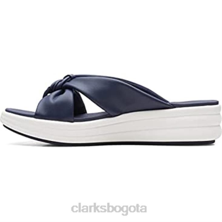 Clarks 0DX8L626 Sandalia clarks drift ave con cuña para mujer azul marino oscuro sintético mujer sintético azul marino oscuro