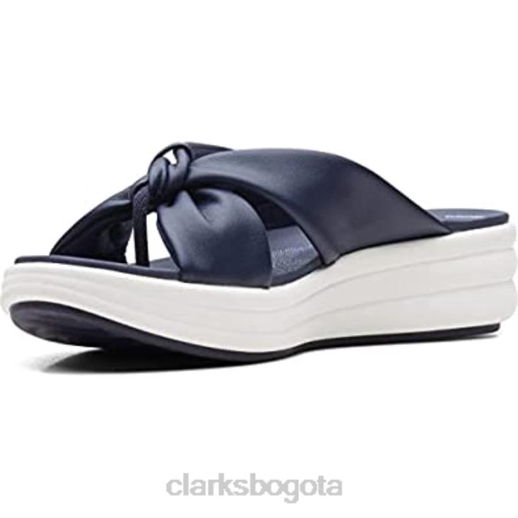 Clarks 0DX8L626 Sandalia clarks drift ave con cuña para mujer azul marino oscuro sintético mujer sintético azul marino oscuro