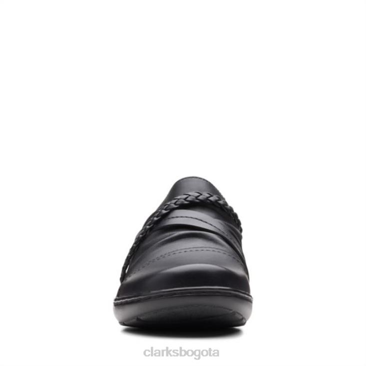 Clarks 0DX8L6286 cora trenza zapato cuero negro clarks de cuero negro mujer cuero negro