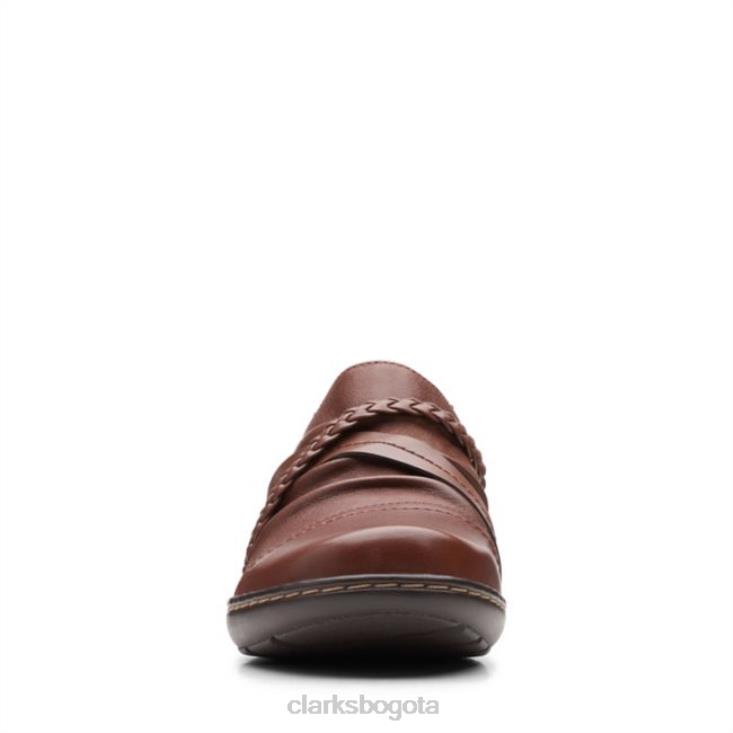 Clarks 0DX8L6287 zapato trenzado cora cuero tostado oscuro clarks cuero tostado oscuro mujer cuero bronceado oscuro