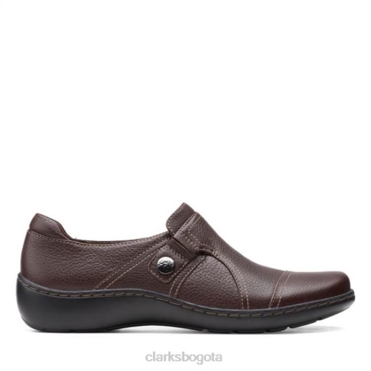 Clarks 0DX8L6302 cora amapola marrón oscuro caído marrón oscuro clarks caídos mujer marrón oscuro caído