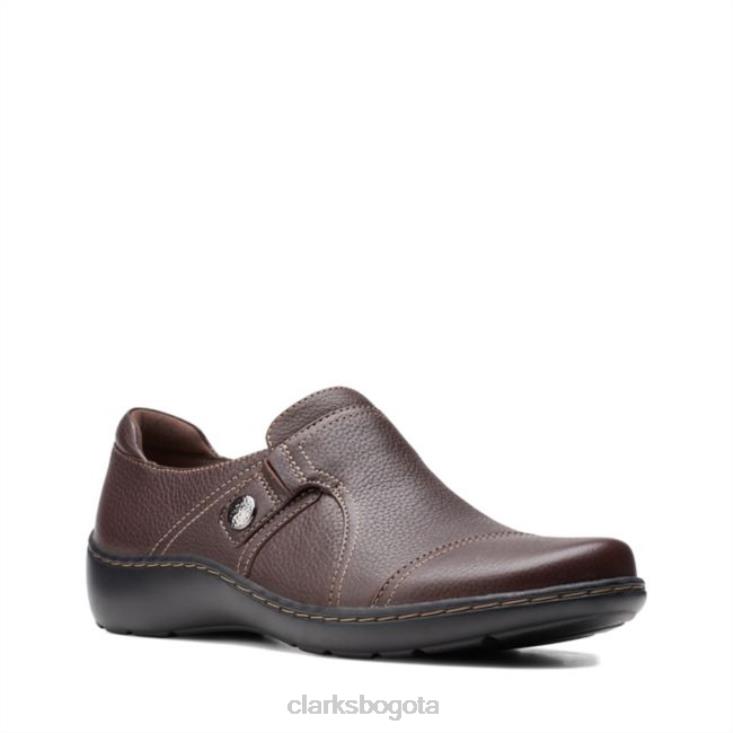 Clarks 0DX8L6302 cora amapola marrón oscuro caído marrón oscuro clarks caídos mujer marrón oscuro caído