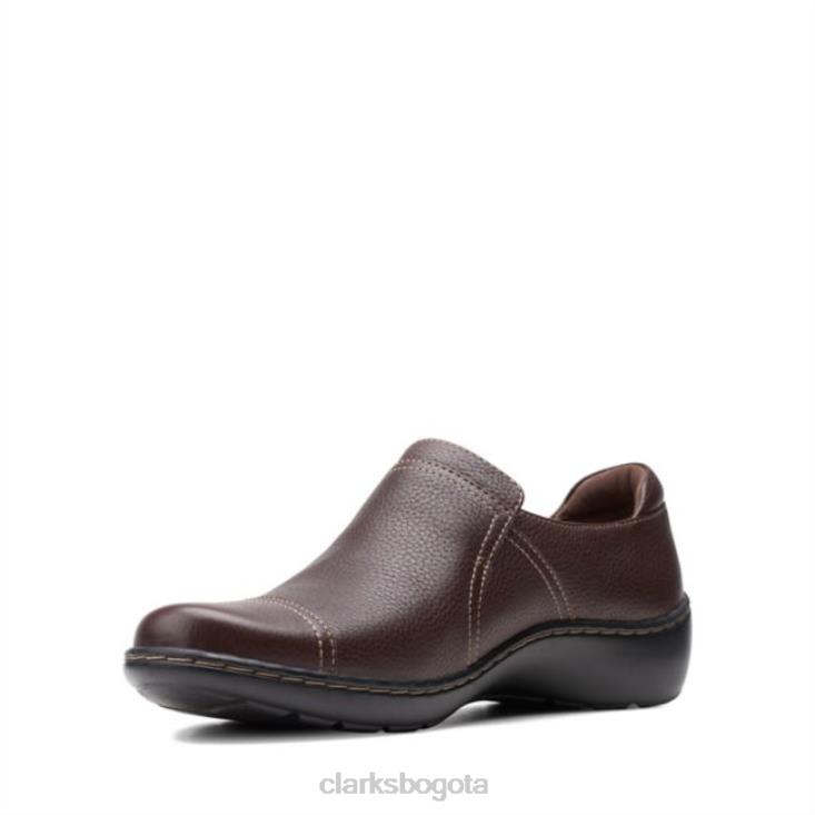 Clarks 0DX8L6302 cora amapola marrón oscuro caído marrón oscuro clarks caídos mujer marrón oscuro caído