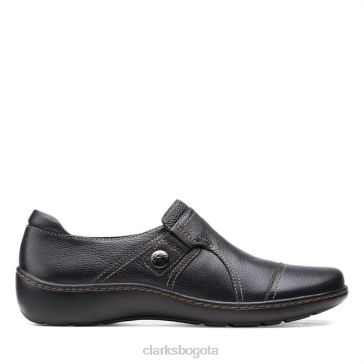 Clarks 0DX8L6303 cora amapola negro caído clarks negro caído mujer negro caído